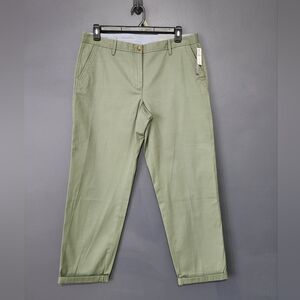 Talbots Relaxed Chinos Mossy Green Women's 12 New NWT Ankle Length Relaxed Leg
